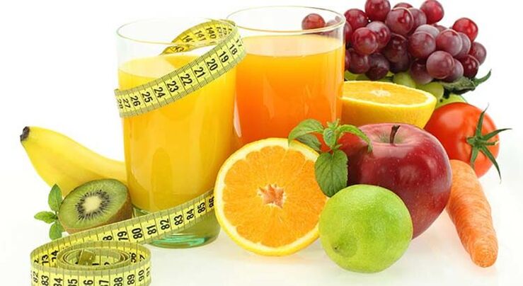 Φρούτα, λαχανικά και χυμοί για απώλεια βάρους στην αγαπημένη δίαιτα