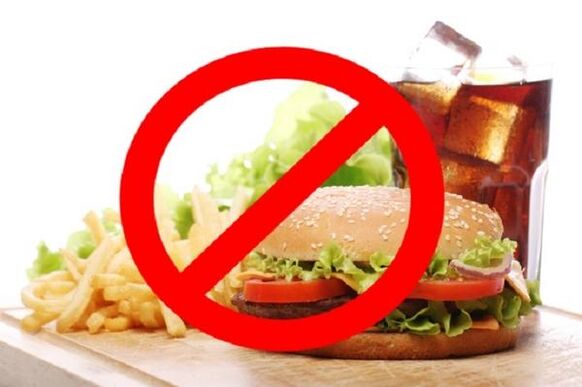 Με τη γαστρίτιδα, απαγορεύεται το γρήγορο φαγητό και τα ανθρακούχα ποτά